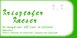 krisztofer kacser business card